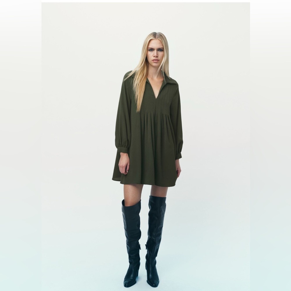 Zara BOX PLEAT MINI DRESS
